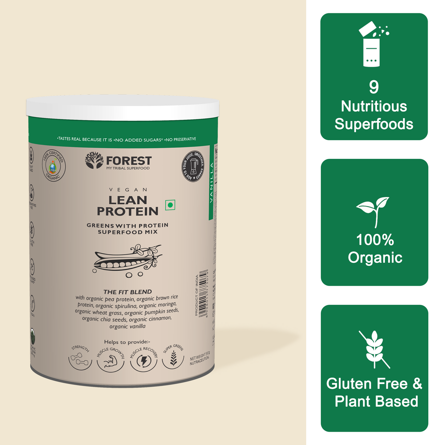 Organic Lean Protein - 100% Certified Organic 510g