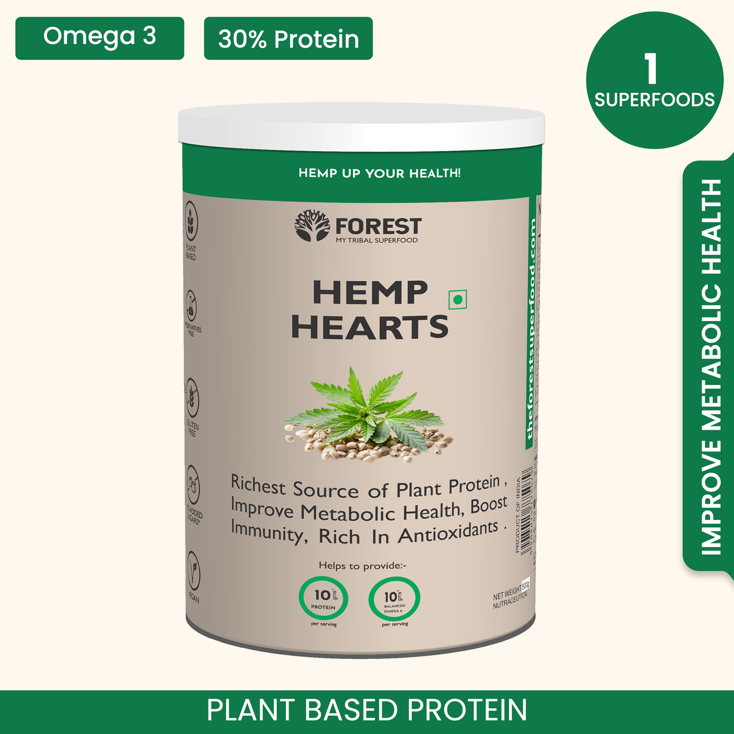 Hemp Hearts - 100% pure hemp hulled seeds