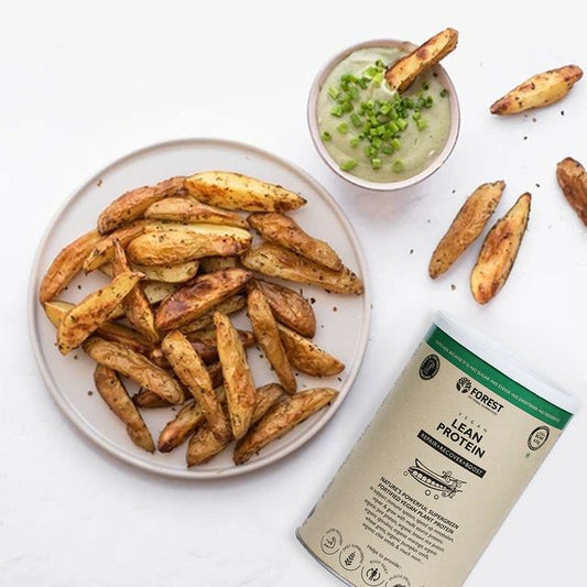 LEAN PROTEIN POTATO WEDGES WITH CASHEW SOUR CREAM