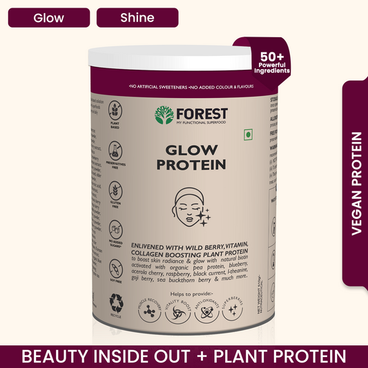 Forest Glow Protein | For Collagen Boosting | With Organic Pea Protein, Blueberry, Acerola Cherry, I-theanine, Gojiberry, Raspberry, Sea Buckthorn berry  & Much More.