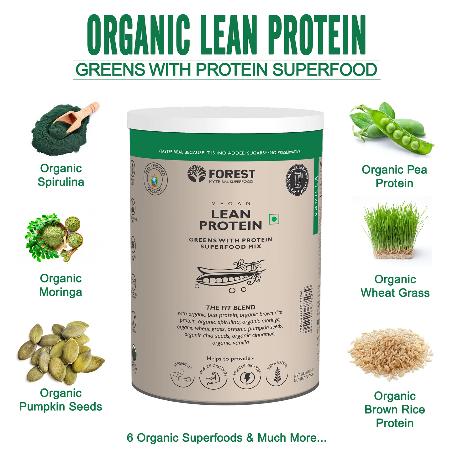 Organic Lean Protein - 100% Certified Organic 510g