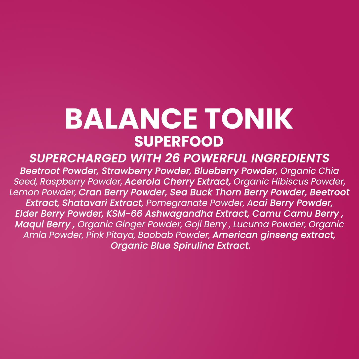Balance Tonik Superfood | Hormonal Balance Blend With 26 Powerful Superfood.