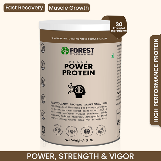 Forest Plant Power Protein | For Boost Immunity, Energy, Focus, & Stamina. Supports a Healthy, Strong & Lean Body| With Cacao Extract, Cordyceps Mushroom, Black Macaroot Extract, MCT Oil Powder, & Much More
