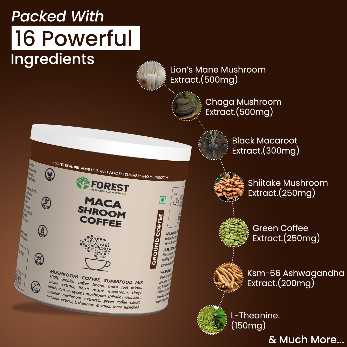 Maca Shroom Coffee - 100% Natural Coffee Powder