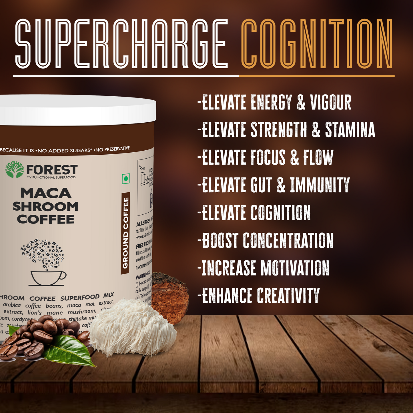 Maca Shroom Coffee - 100% Natural Coffee Powder