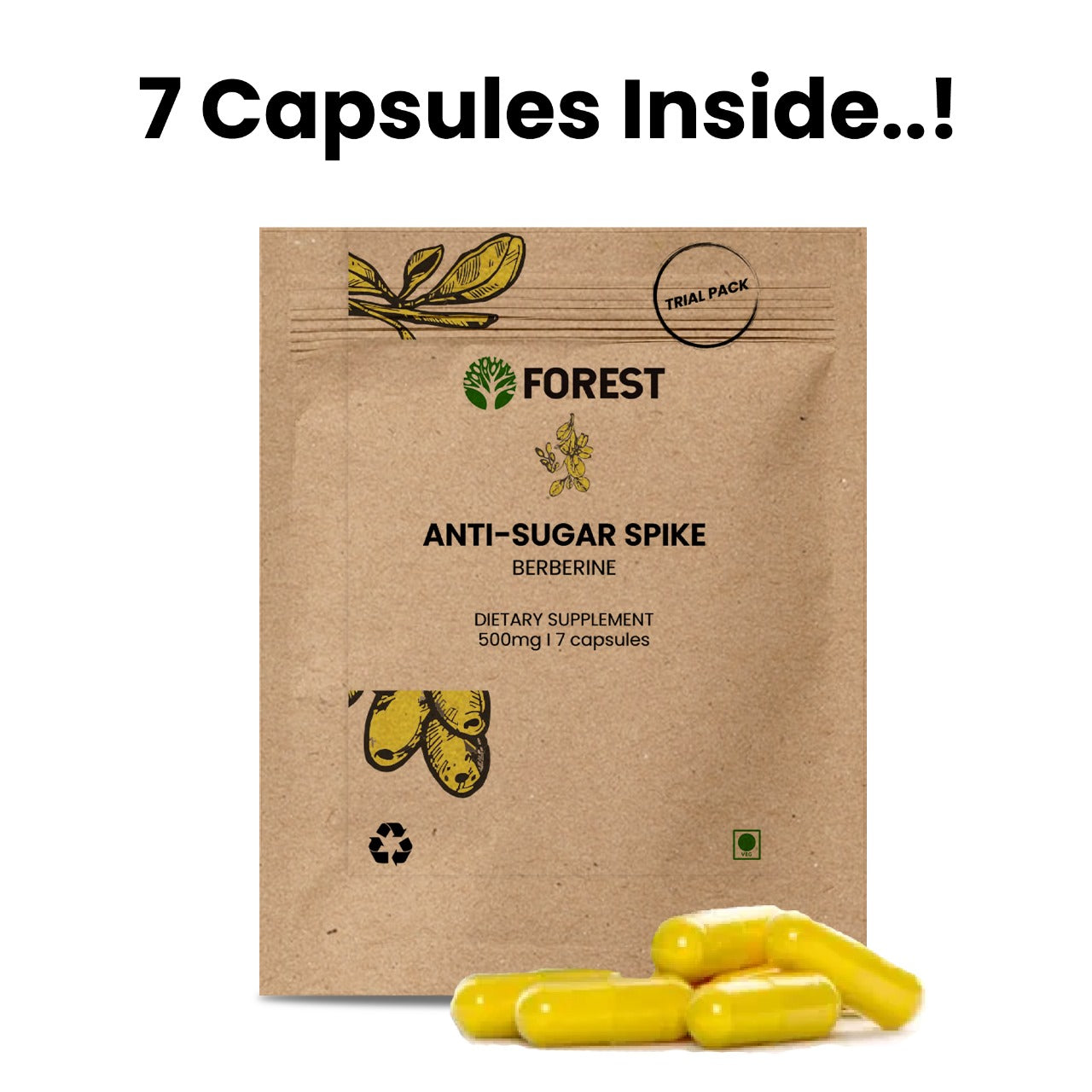 ANTI-SUGAR SPIKE BERBERINE Capsules - 97% Highly Purified