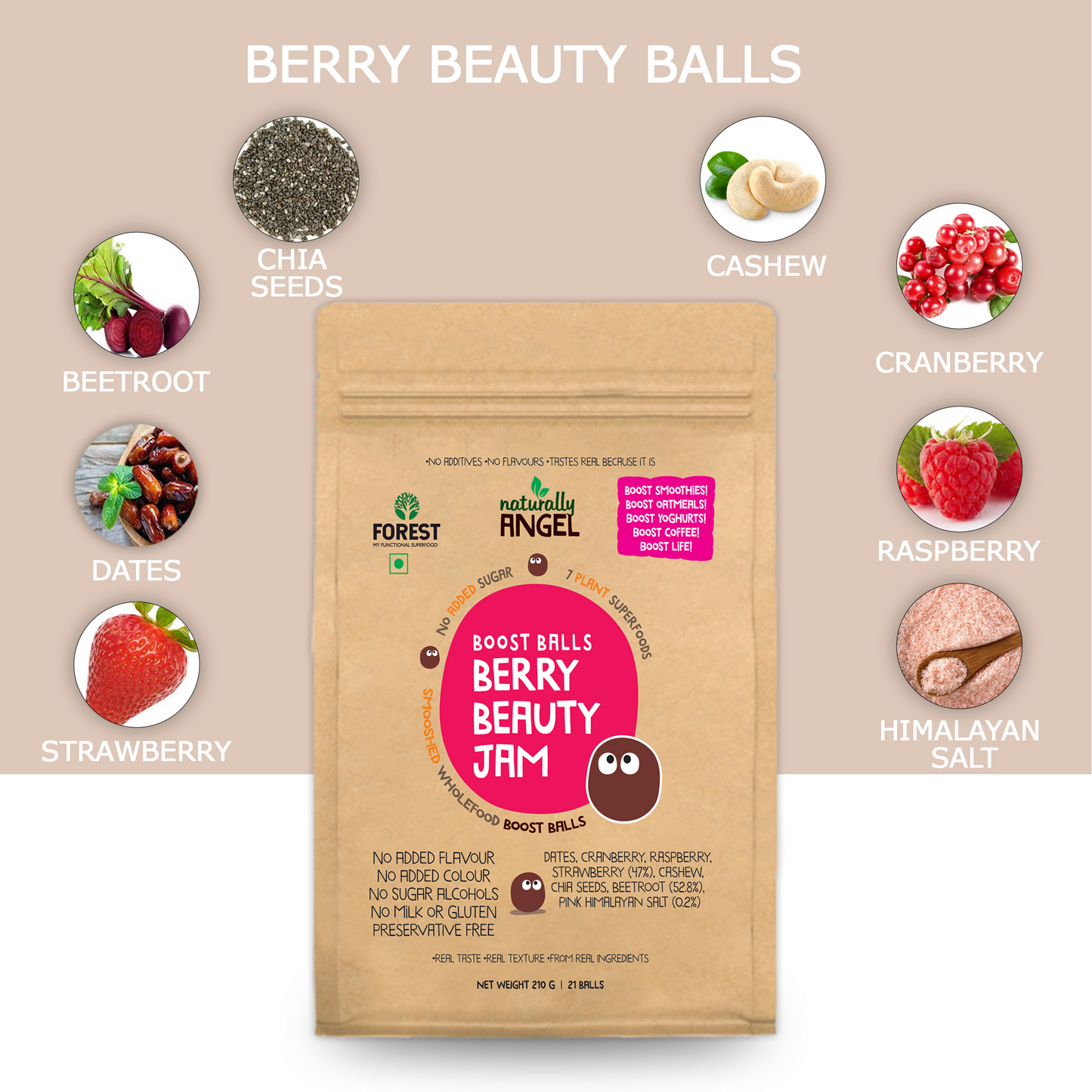 Berry Beauty Jam Energy Balls