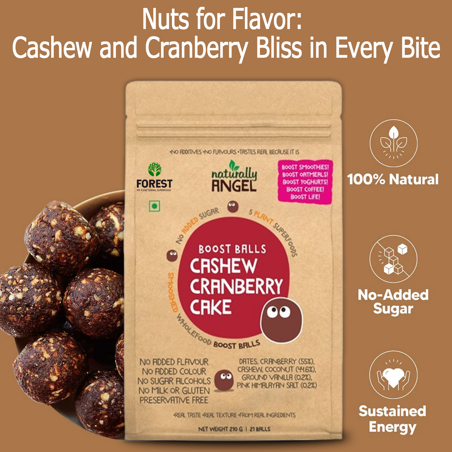 Cashew Cranberry Cake Balls Pack of 21 Balls