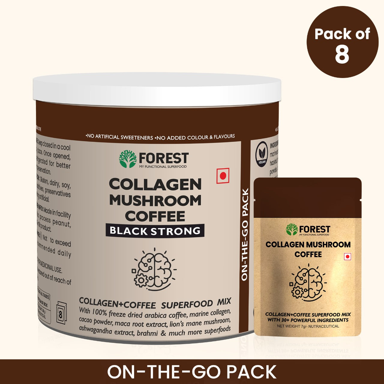 Forest Collagen Mushroom Coffee Black Strong (On The Go!)