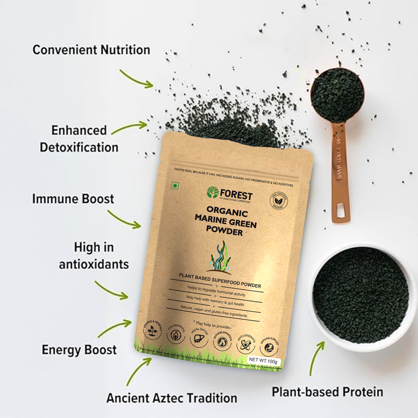 Forest Organic Marine Green (Spirulina + Chlorella powder) Forest