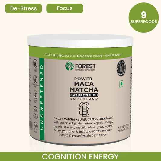 Forest Power Maca Matcha (Nature’s High) | Vegan & Plant-Based Superfoods | Energize Naturally With Ceremonial Grade Matcha, Moringa, Organic Spirulina, Macaroot Extract, & Much More.